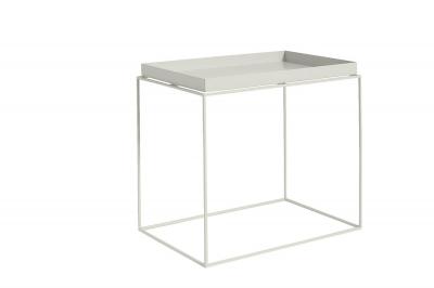 Table d'appoint rectangulaire en m&eacute;tal gris 40 x 60 x 54 cm Tray - HAY