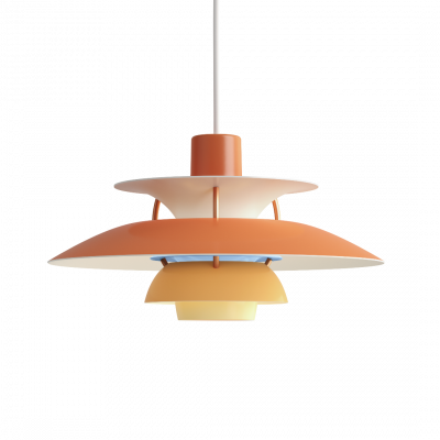 Suspension en aluminium orange PH5 Mini - Louis Poulsen