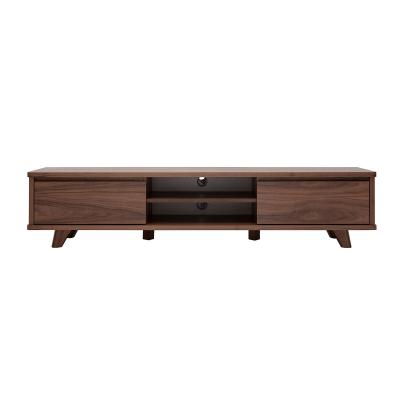 Meuble TV vintage bois fonc&eacute; noyer 2 portes L180 cm FIFTIES