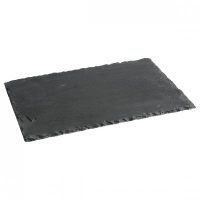 Lot de 6 assiettes en ardoise - L 30 x l 20 cm - Noir