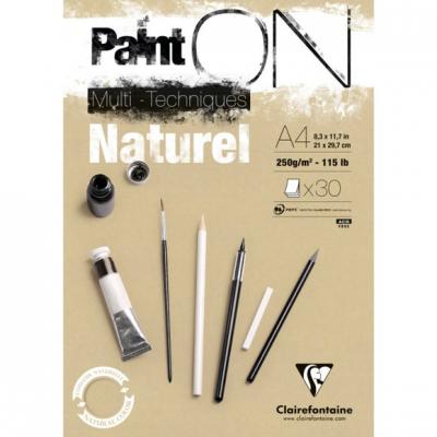 Bloc A4 30 feuilles naturel paint'on encoll&eacute; 250g
