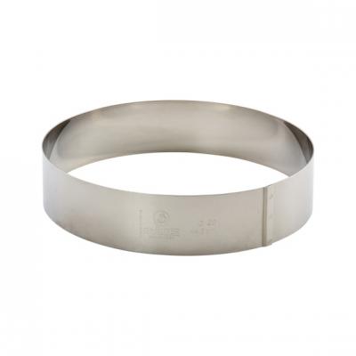 Cercle &agrave; p&acirc;tisserie en inox 20cm, haut 4,5cm De Buyer