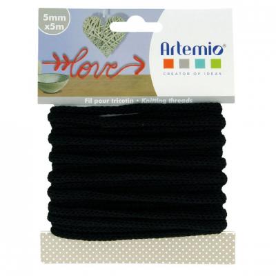 Fil de tricotin - Noir - 5 mm x 5 m - Artemio - couleur variant