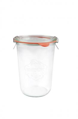 Weck rundrandglas sturz 0,75 l 4er tray mit deckel, ring und klammern