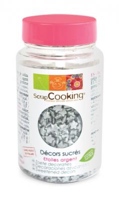 Scrapcooking Pot de Minis D&eacute;cors &Eacute;toiles Argent 55 g - Lot de 4