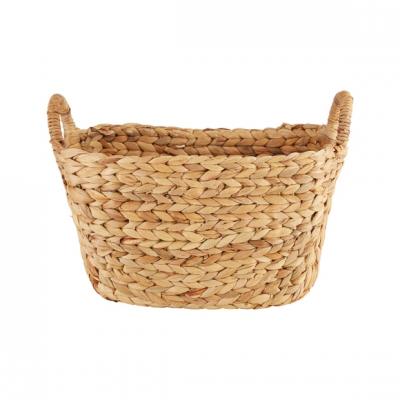 Panier de rangement en jacinthe d'eau tress&eacute;e 46x27cm