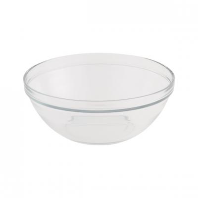 Saladier empilable 1,59L en verre tremp&eacute; r&eacute;sistant transparent