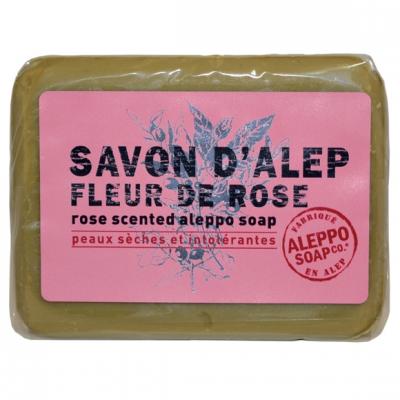 Savon d'Alep industriel &agrave; l'eau de rose damasc&egrave;ne 100g