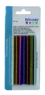 Set de 6 recharges colle &agrave; paillettes 7mm