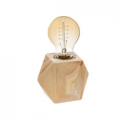 Lampe De Table En Bois E27 (AMPOULE Non Incluse). 8x7.5cm