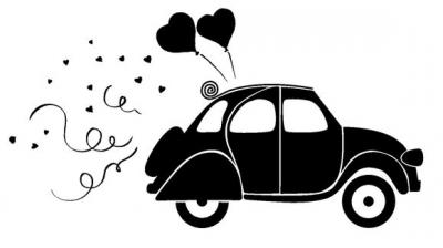 Tampon Mariage 2 CV coeurs - Artemio - couleur variant