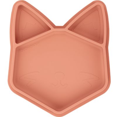 Assiette Compartiment&eacute;e En Silicone Isy Renard - Terracotta - Babymoov