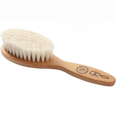 Brosse &agrave; cheveux b&eacute;b&eacute; en h&ecirc;tre rouge et soie de ch&egrave;vre