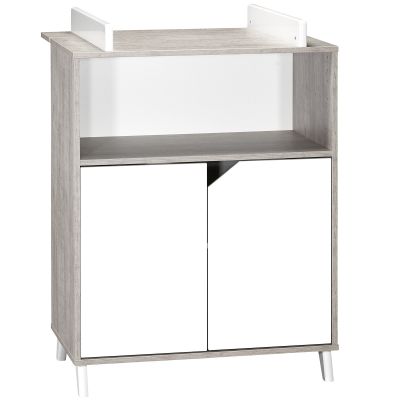 BABYPRICE COMMODE 2 PORTES ET 1 NICHE SCANDI GRIS
