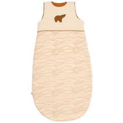 Gigoteuse b&eacute;b&eacute; hiver patch ours en double gaze de coton
