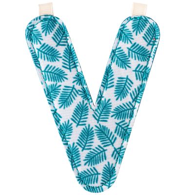 Lettre en tissu &agrave; suspendre r&eacute;versible V (9,5 cm)