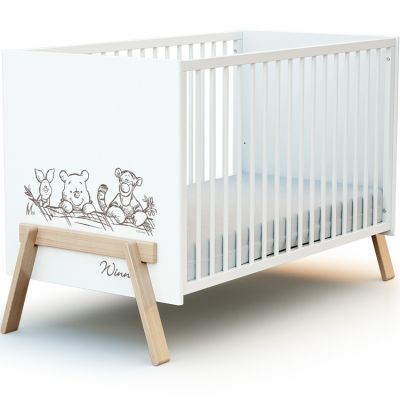 AT4 - Lit b&eacute;b&eacute; CANAILLE Winnie Blanc et H&ecirc;tre