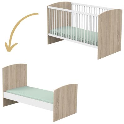 Lit b&eacute;b&eacute; &eacute;volutif Little big bed Acces bois blanc (70 x 140 cm)