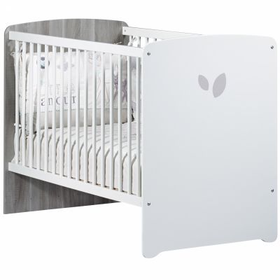 Lit b&eacute;b&eacute; 120x60 t&ecirc;tes panneaux - S&eacute;rigraphie Feuilles - LEAF