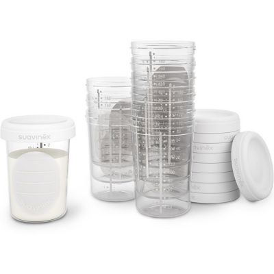 10 pots de conservation 200 ml SUAVINEX blanc