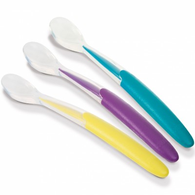 Lot 3 cuill&egrave;res douces silicone - nuk 