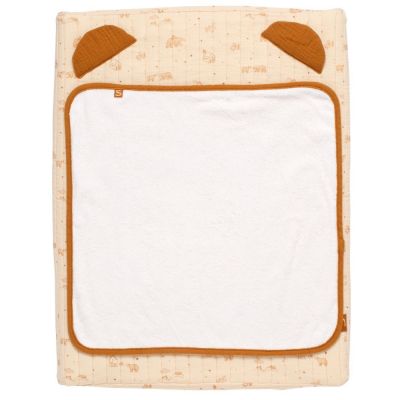 Matelas &agrave; langer en double gaze de coton et sa serviette