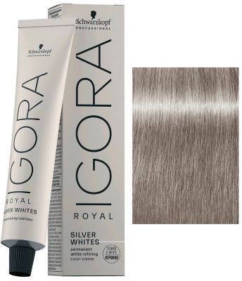Tube Coloration Igora Royal Silver Whites Schwarzkopf 60 ML - Dove Grey - Gris Acier