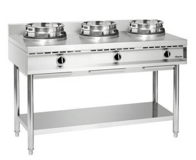 Cuisini&egrave;re wok &agrave; gaz 3 br&ucirc;leurs x 11.5 kw 