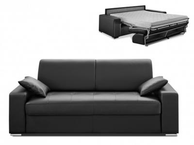 Canap&eacute; 3 places convertible express en simili EMIR - Noir