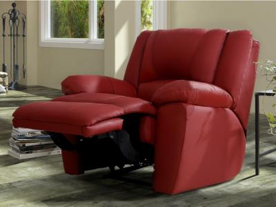 Vente-Unique Fauteuil relax en cuir AROMA - Rouge