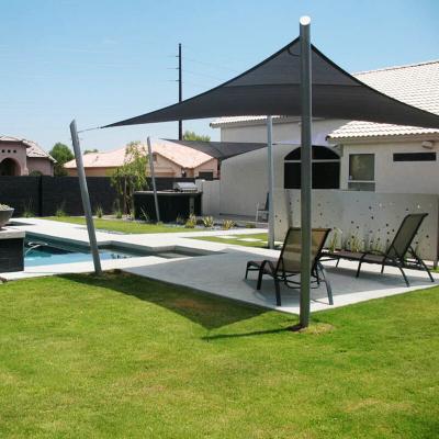 Voile d'ombrage 4 x 4 m imperm&eacute;able 220g/m&sup2; Haute densit&eacute; - Tissu d&eacute;perlant - Gris ardoise