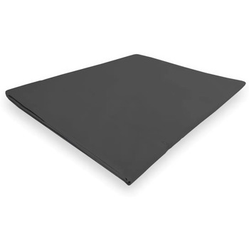 Drap plat en coton 180x290 cm PERCALE anthracite, par Soleil d'ocre