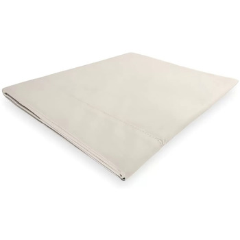 Drap plat en coton PERCALE, par Soleil d'ocre ecru 180 x 290 cm