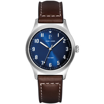 Montre Pierre Lannier Montre Homme AVIATEUR Bleu Cuir Brun