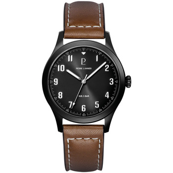 Montre Pierre Lannier Montre Homme AVIATEUR Gris Cuir Brun