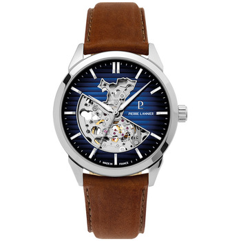Montre Pierre Lannier Montre Homme MONARCK Bleu Cuir Brun