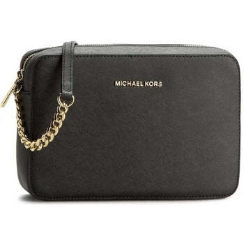 Sac &agrave; bandouli&egrave;re Michael Kors Jet Set en cuir noir Saffiano