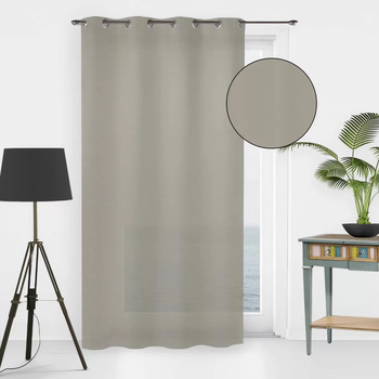 Voile &agrave; oeillets 135x250 cm noemie taupe, par Soleil D'ocre Taupe