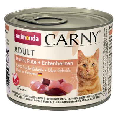 Animonda Carny Adult 6 x 200 g - poulet, dinde, coeurs de canard