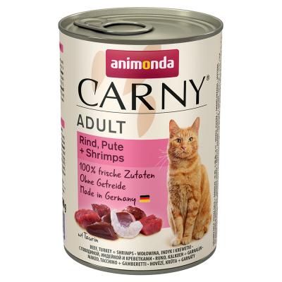 Animonda Carny Adult 6 x 400 g - boeuf, dinde, crevettes