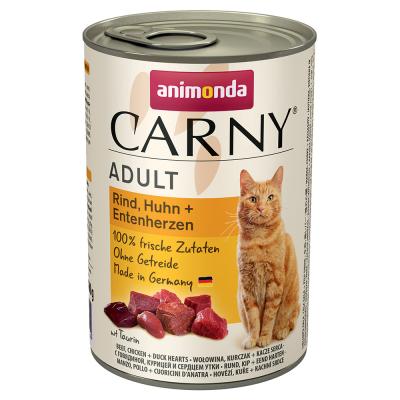 Animonda Carny Adult 6 x 400 g - boeuf, poulet, canard