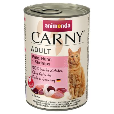 Animonda Carny Adult 6 x 400 g - dinde, poulet, crevettes