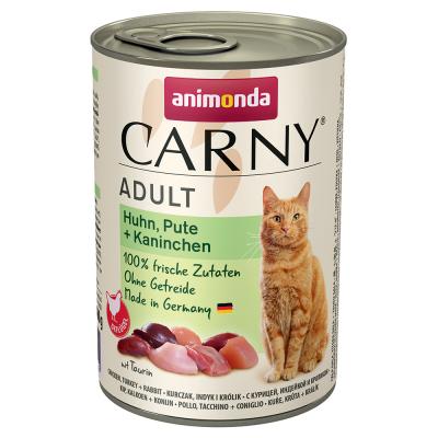 Animonda Carny Adult 6 x 400 g - poulet, dinde, lapin