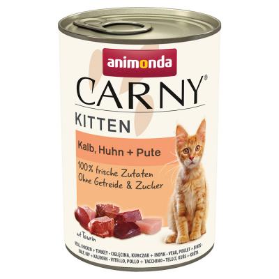 Animonda Carny Kitten 12 x 400 g - veau, poulet & dinde