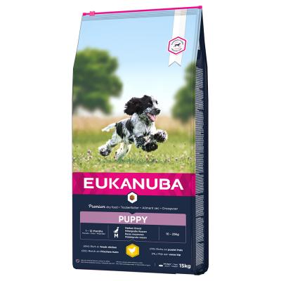 EUKANUBA Croquettes au poulet - Race moyenne - 15kg - Pour chiot