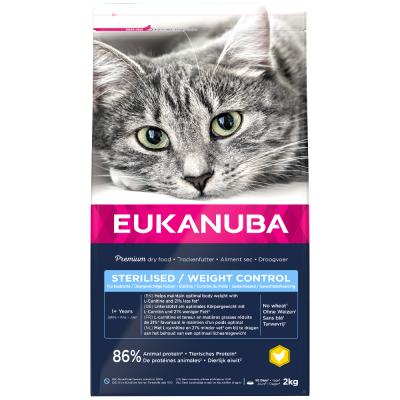 Eukanuba Adult Sterilised/Weight Control au poulet pour chat 2 x 2 kg