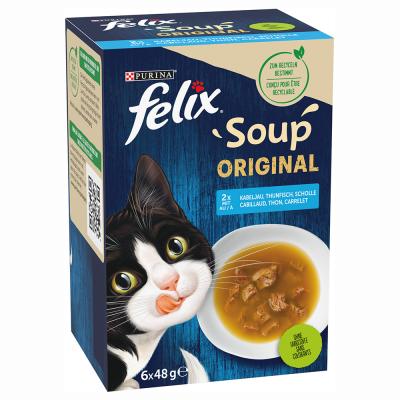 Felix Soup 6 x 48 g pour chat - s&eacute;lection de poissons
