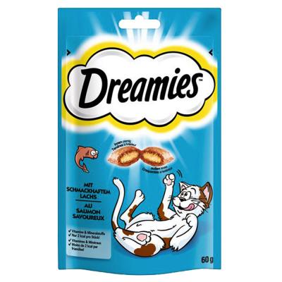 Dreamies Chat Snack Saumon Lot de 6&nbsp;(6&nbsp;x 60&nbsp;g)