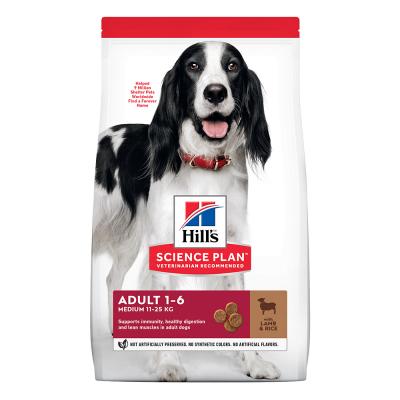 Hill's Science Plan Adult 1-6 Medium agneau, riz - lot % : 2 x 14 kg