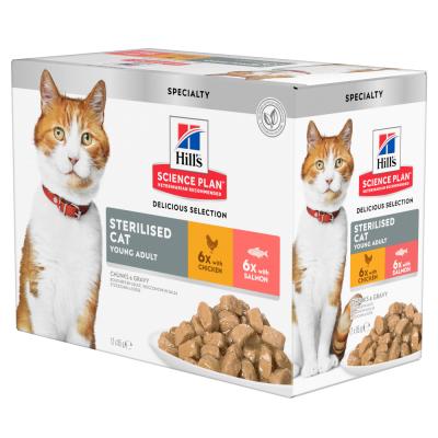 Hill's Science Plan Adult Sterilised - poulet, saumon (12 x 85 g)
